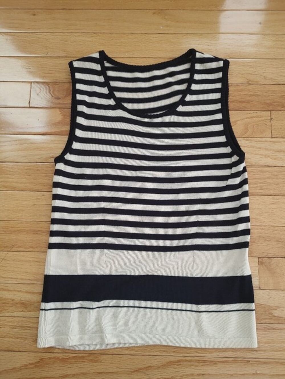 Givenchy vintage striped crew neck wool shell tank top S